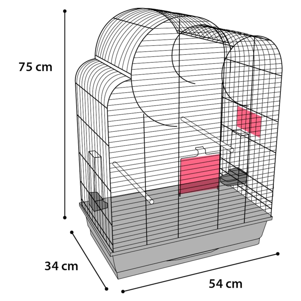 FLAMINGO Undulatbur Wammer 1 54x34x75 cm svart