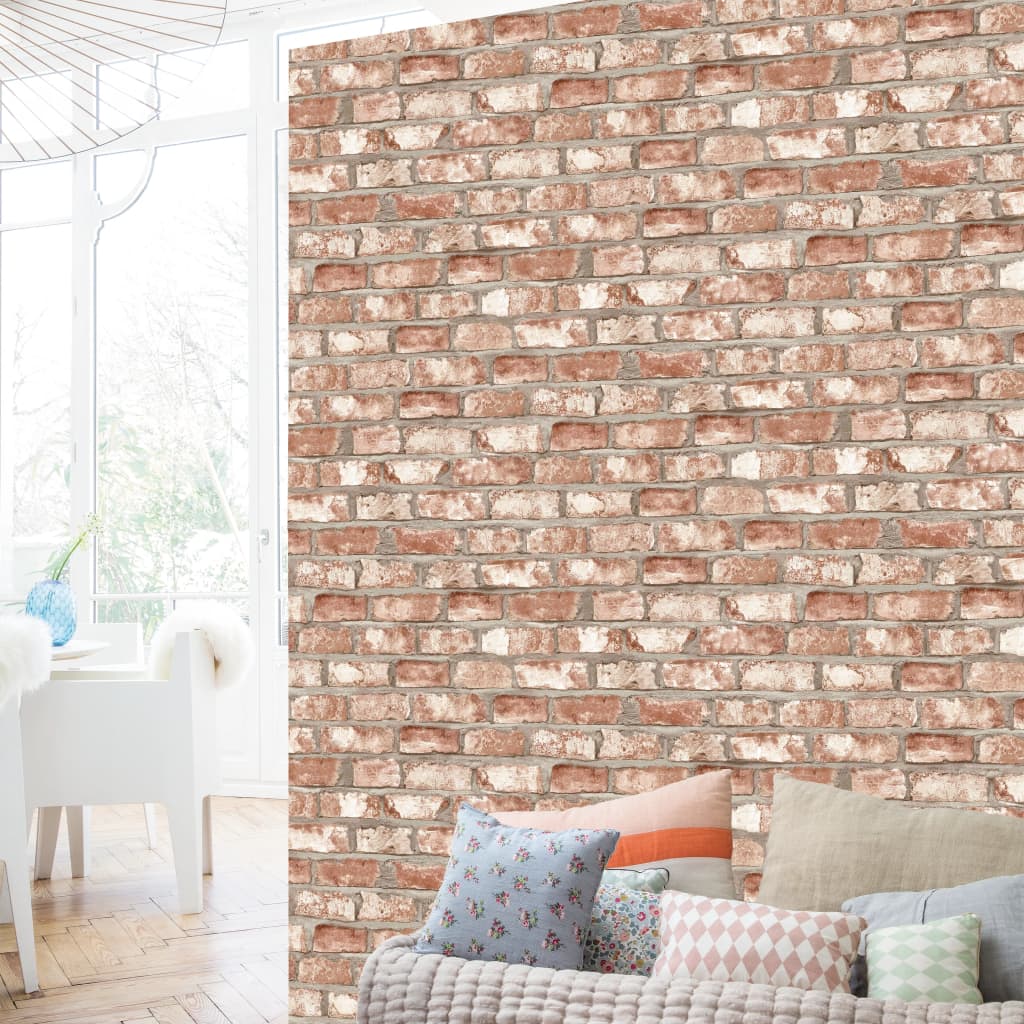 DUTCH WALLCOVERINGS Tapet tegelsten röd EW3102