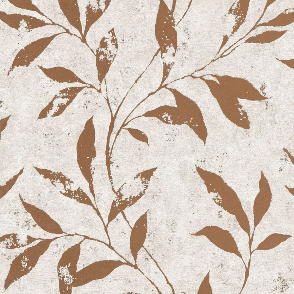 DUTCH WALLCOVERINGS Tapet Leafs beige och brun