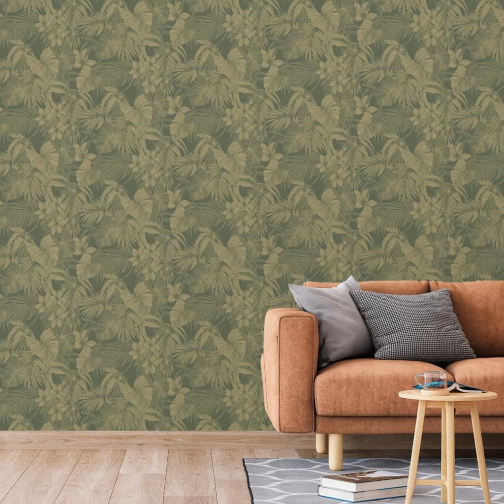 DUTCH WALLCOVERINGS Tapet Joelle grön och guld