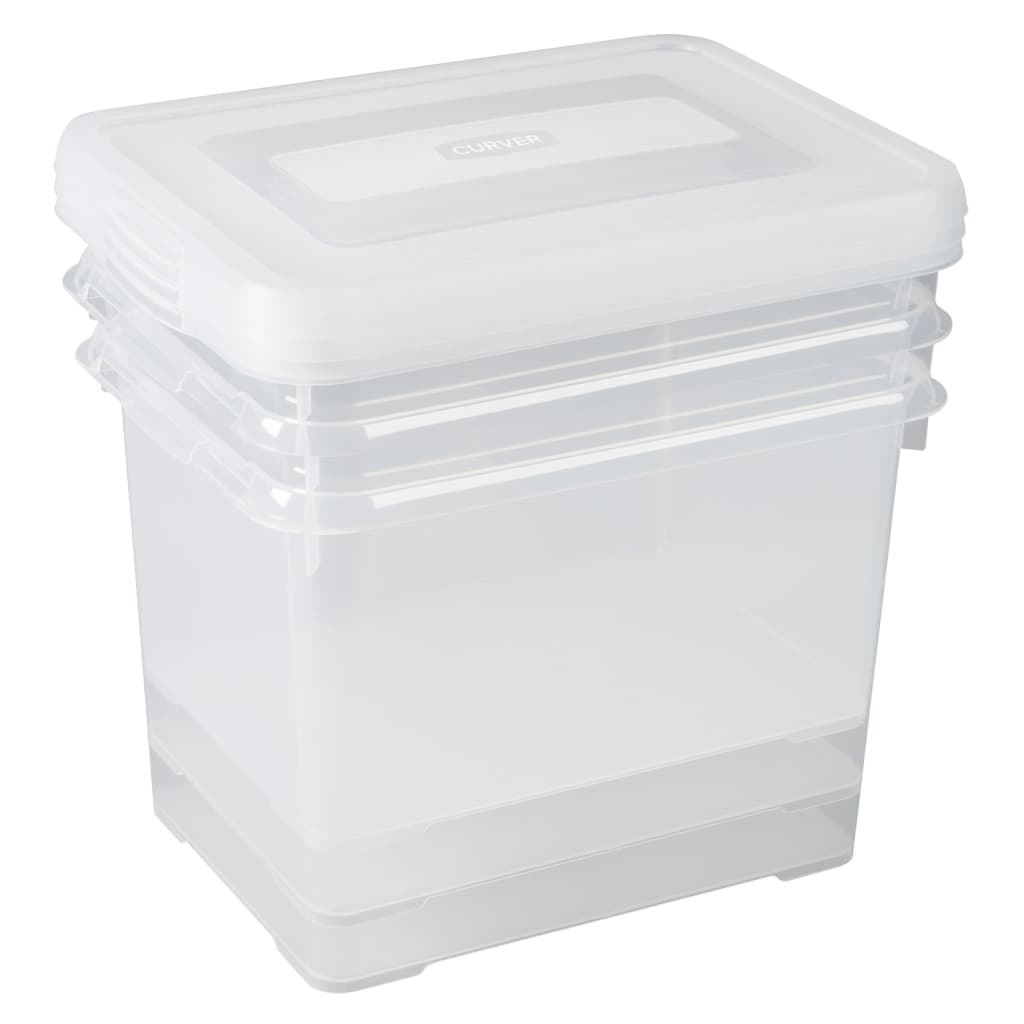 Curver Förvaringslådor set Handy 3x20L transparent