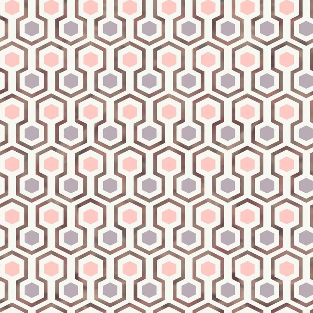 Noordwand Tapet Good Vibes Hexagon Pattern rosa och lila