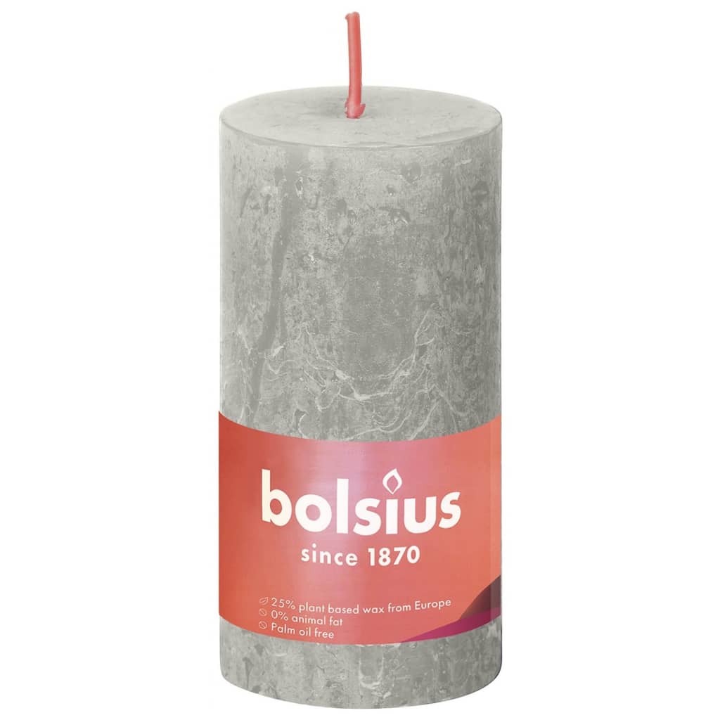 Bolsius Blockljus Shine 8-pack 100x50 mm sandgrå