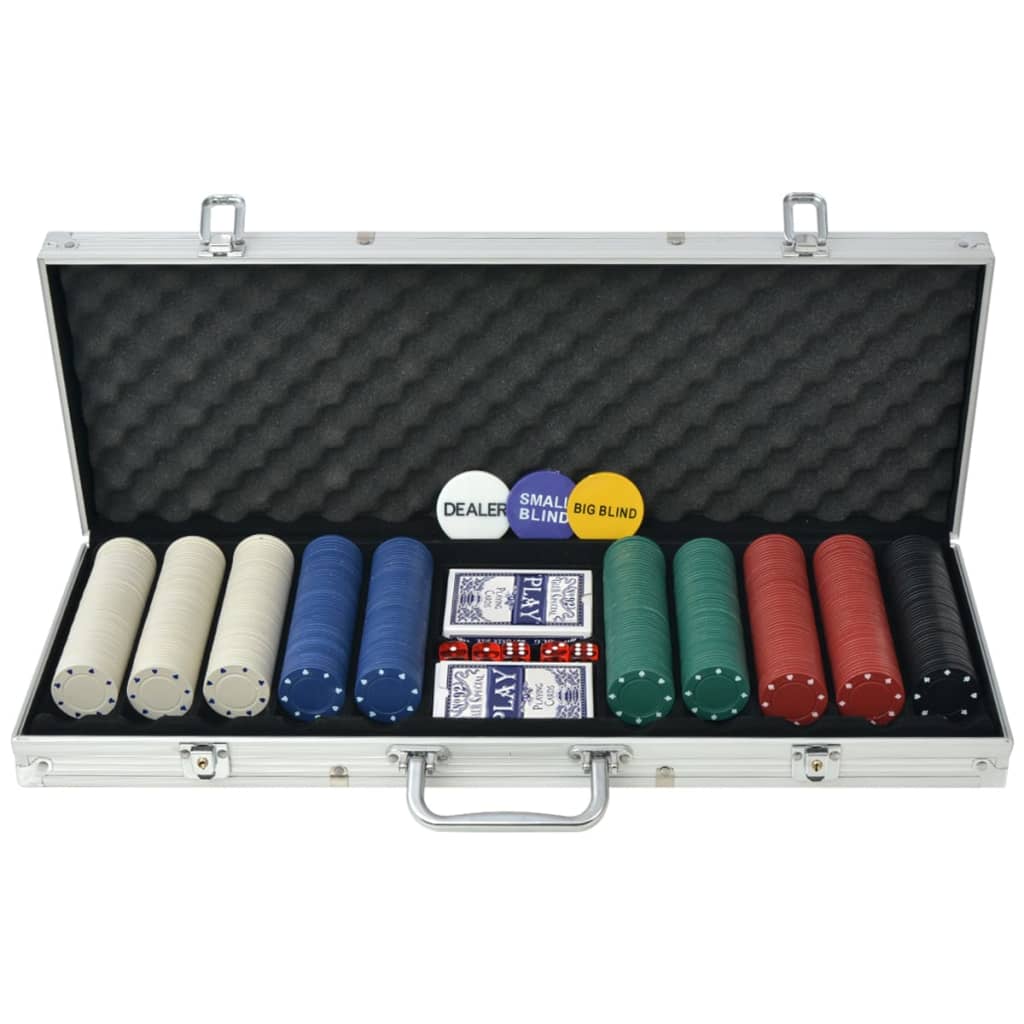 Pokerset med 500 marker aluminium