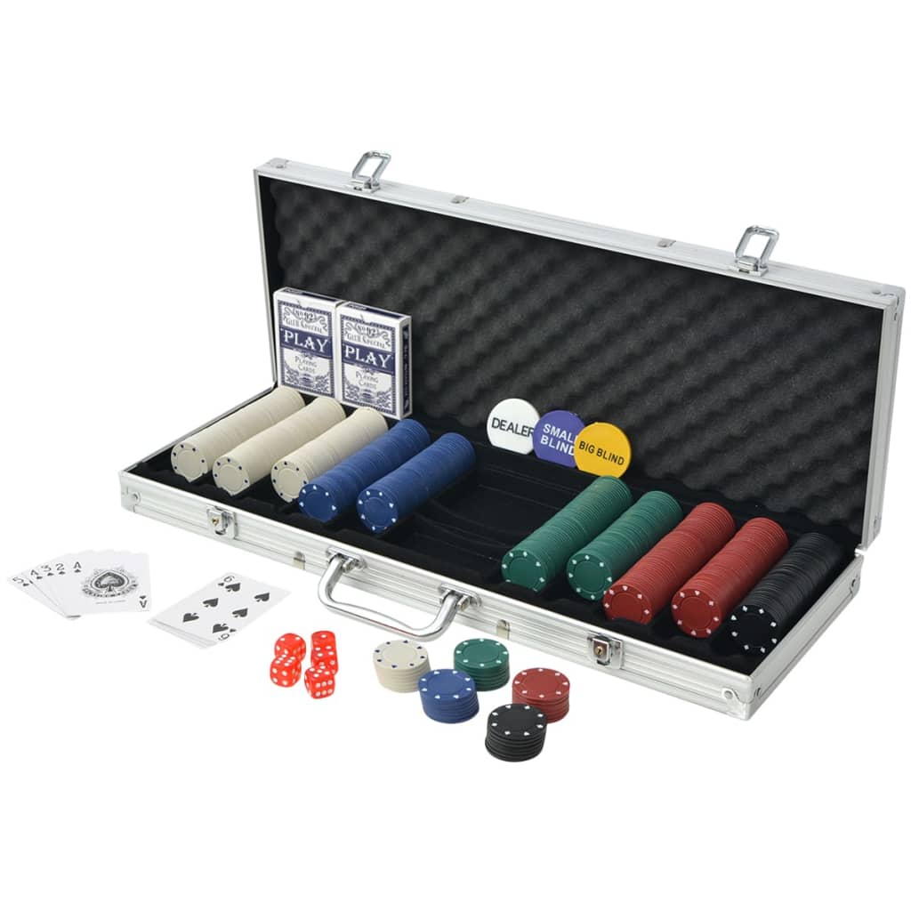 Pokerset med 500 marker aluminium