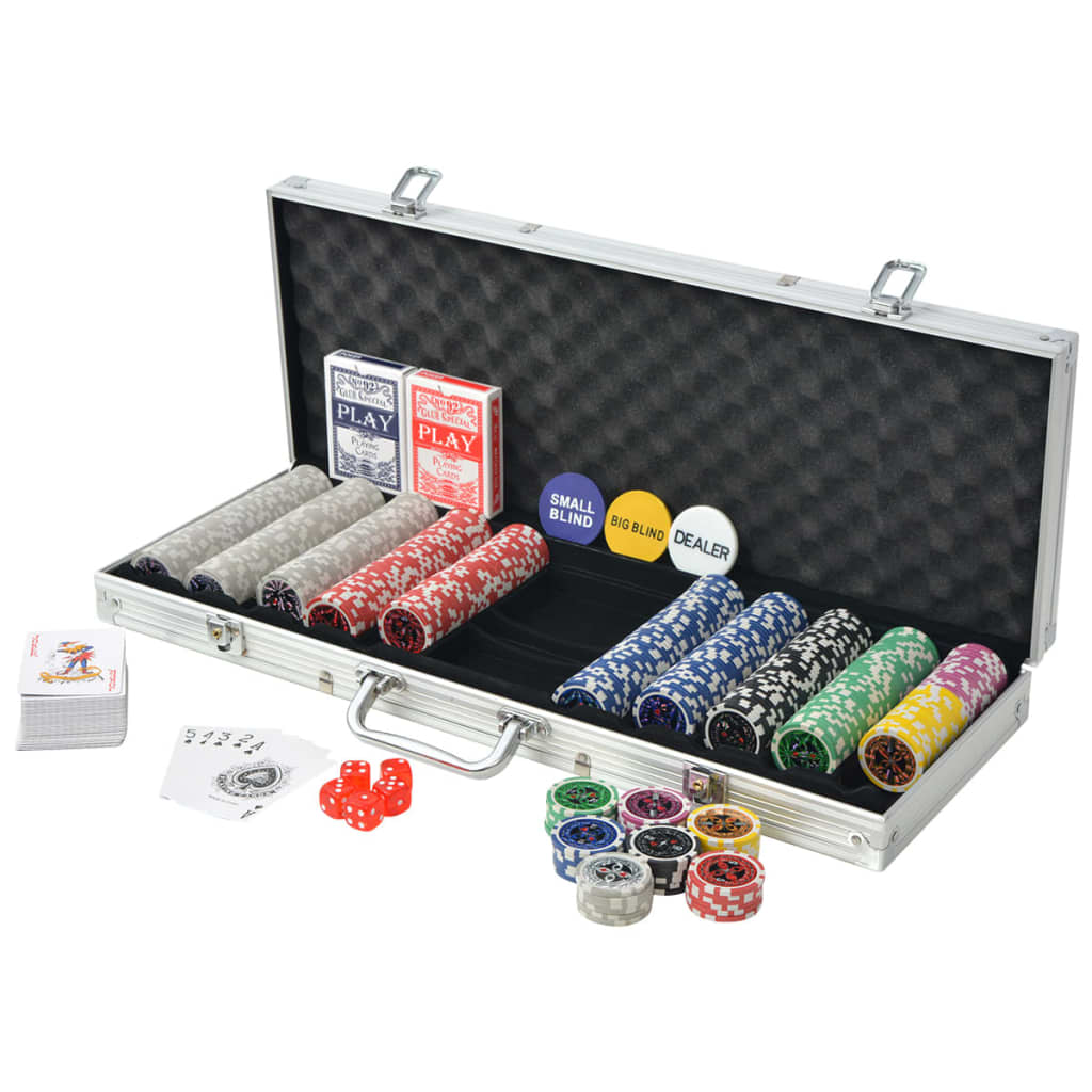 Pokerset med 500 laser-marker aluminium