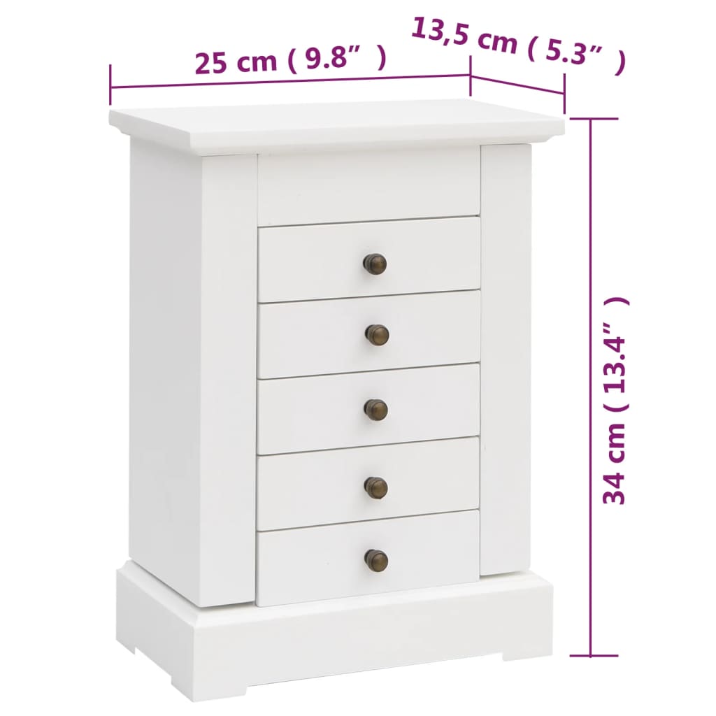 Smyckeskrin med spegel MDF 25x13,5x34 cm - njoyroom