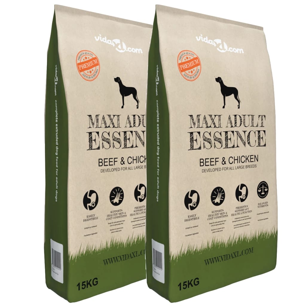 Premium Hundmat torr Maxi Adult Essence Beef&Chicken 2 st 30 kg