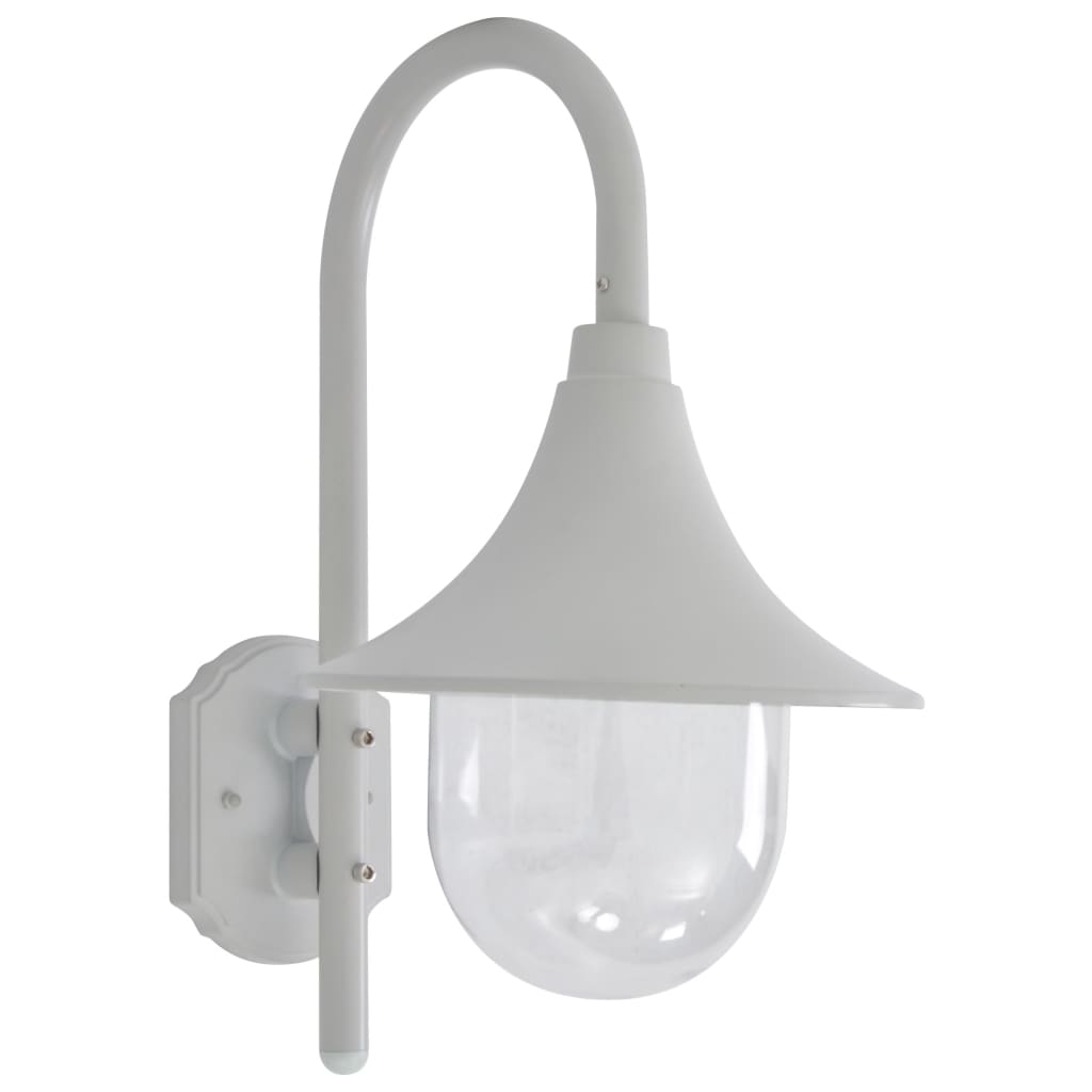 Vägglampa för trädgård E27 42 cm aluminium vit