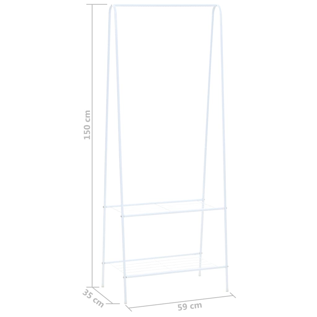 Klädställning 59x35x150 cm vit - njoyroom