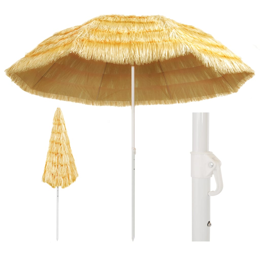 Strandparasoll naturlig 300 cm Hawaii-stil