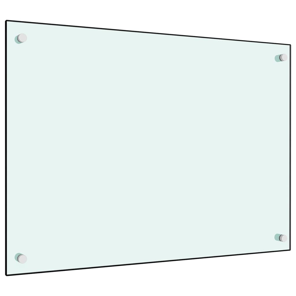 vidaXL Stänkskydd vit 70x50 cm härdat glas