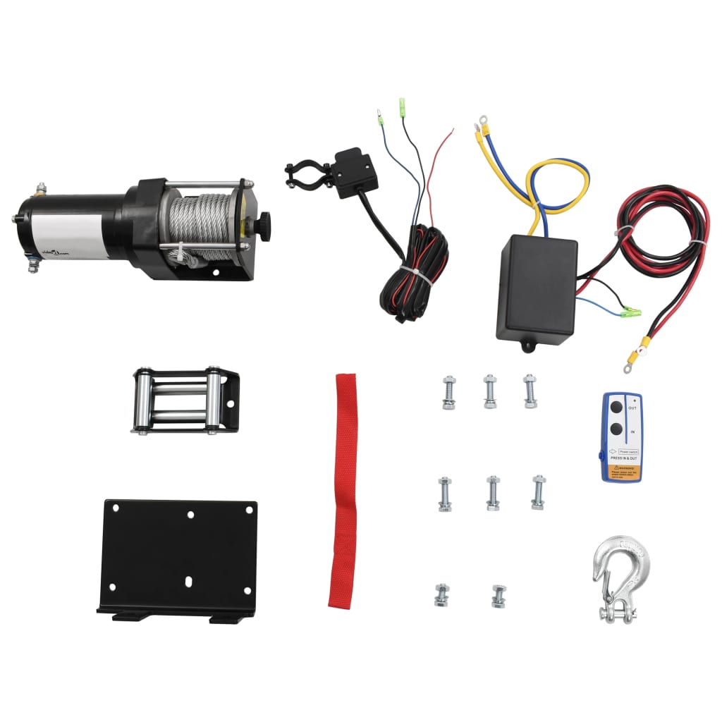 Elektrisk vinsch med fjärrkontroll & tillbehör 12 V 1360 kg