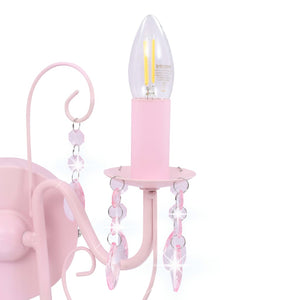 Vägglampa med pärlor rosa 2 x E14-lampor - njoyroom