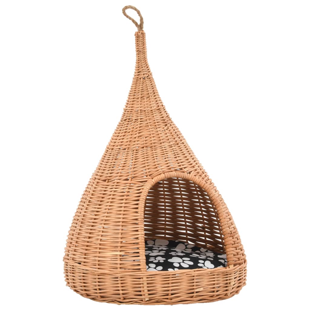 Kattkoja med dyna 40x60 cm naturlig pil tipi