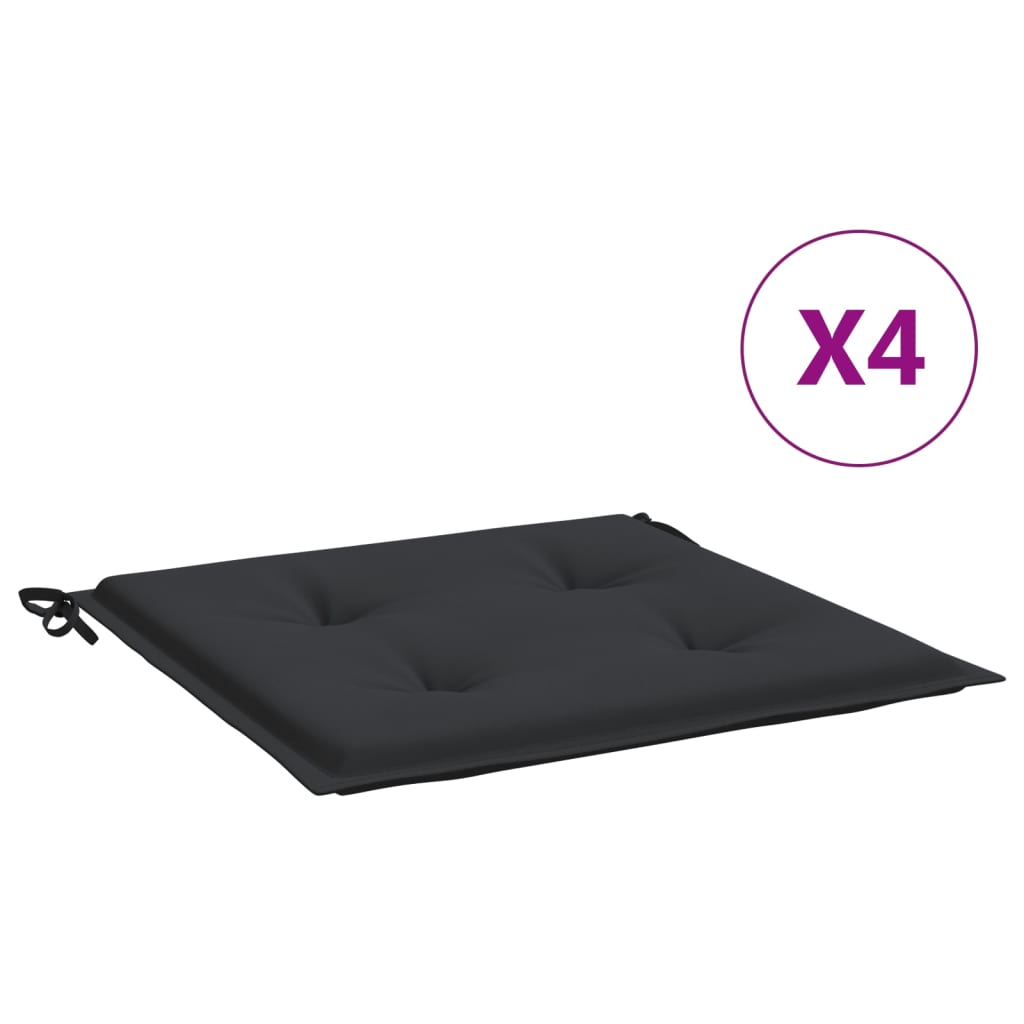 vidaXL Stolsdynor 4 st svart 40x40x3 cm oxfordtyg