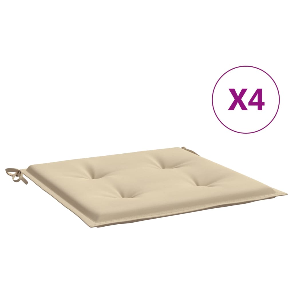 Stolsdynor 4 st beige 40x40x3 cm oxfordtyg