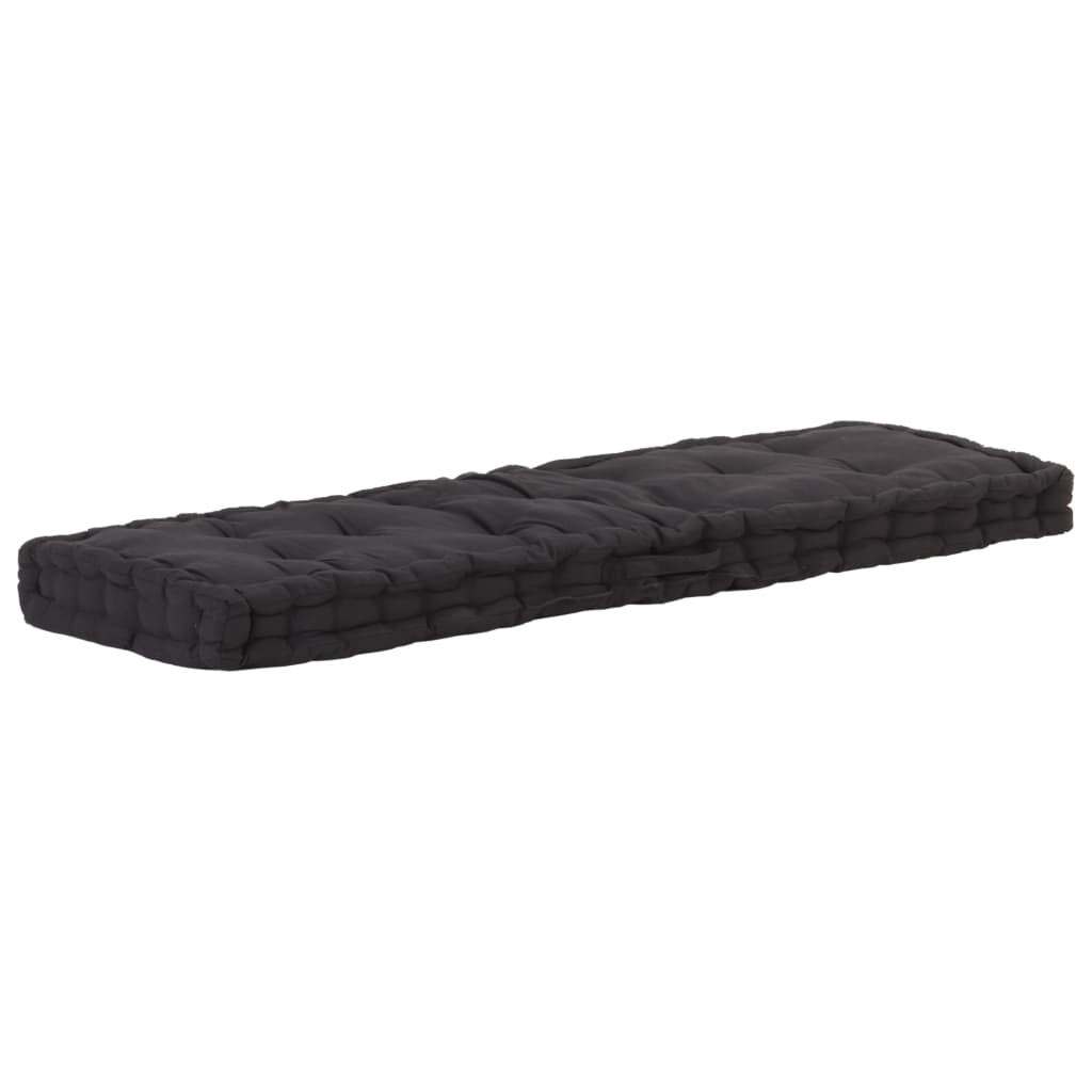 Dyna till pallsoffa bomull 120x40x7 cm svart