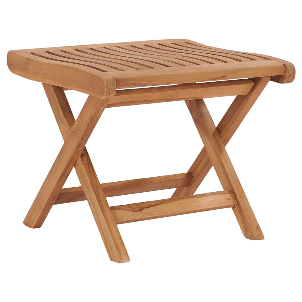 Hopfällbar fotpall 46,5x49x41,5 cm massiv teak