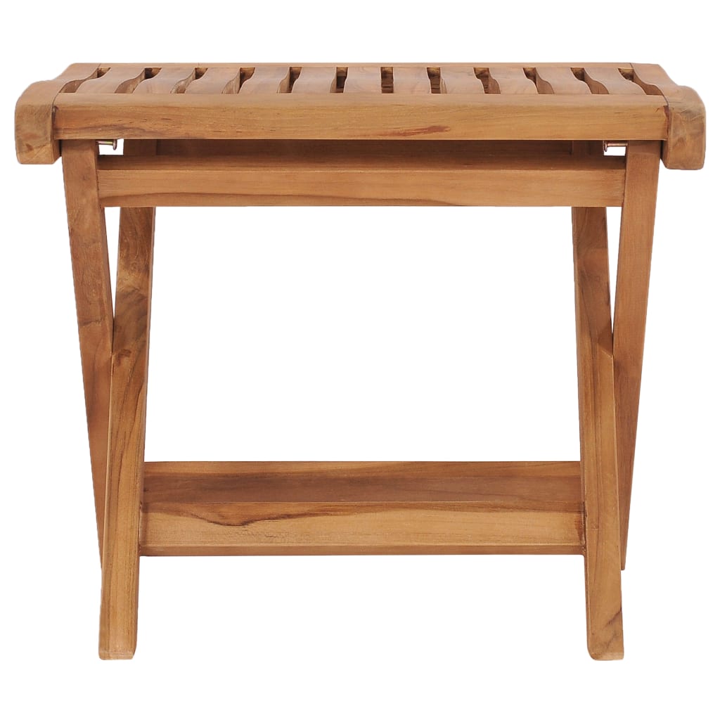 Hopfällbar fotpall 46,5x49x41,5 cm massiv teak