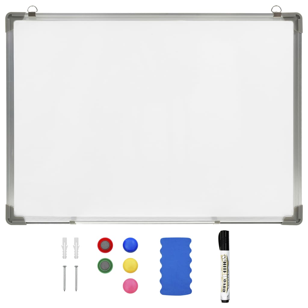 Magnetisk whiteboard vit 90x60 cm stål