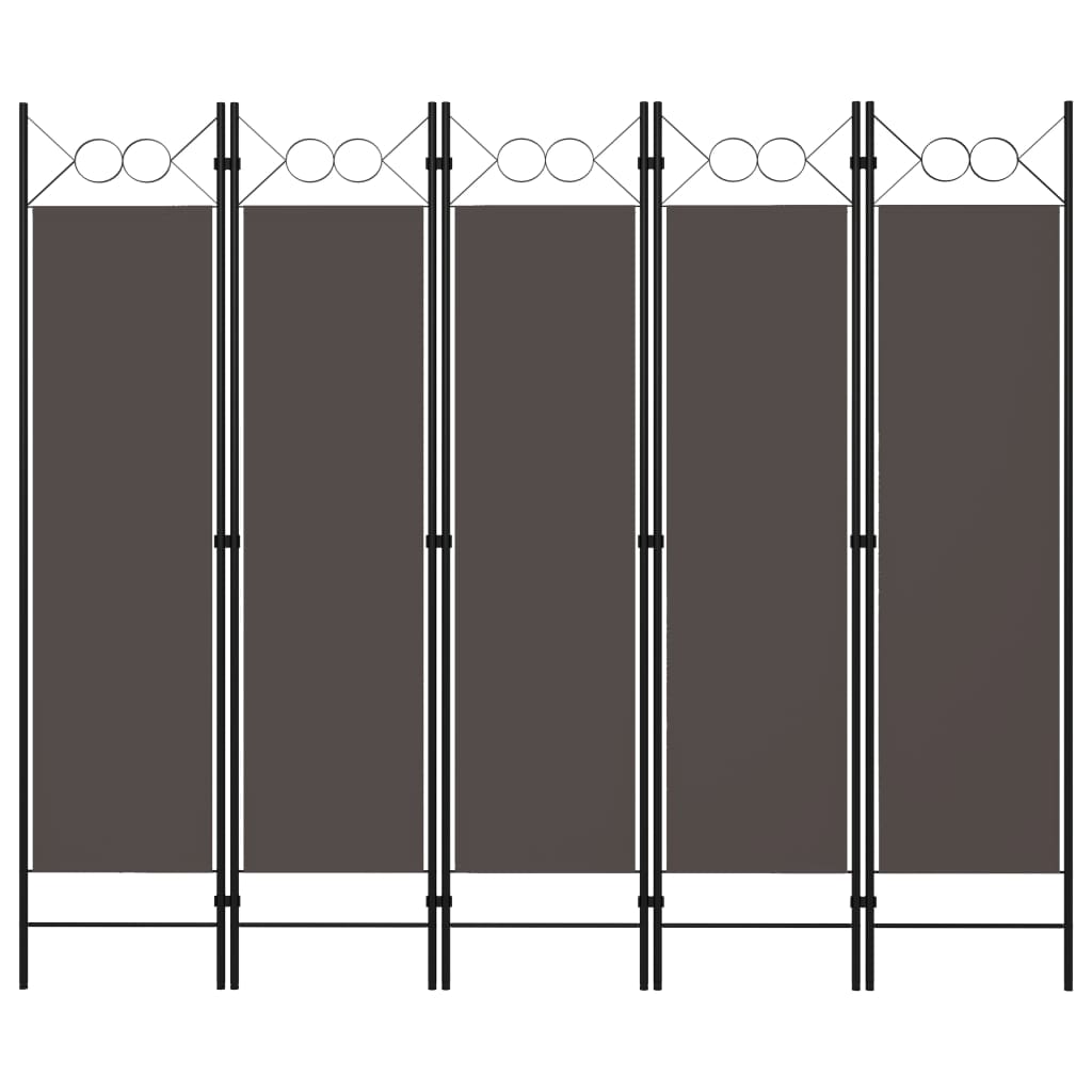 Rumsavdelare 5 paneler antracit 200x180 cm