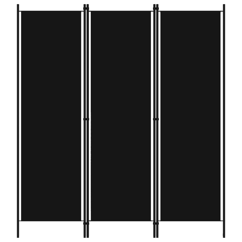 Rumsavdelare 3 paneler svart 150x180 cm