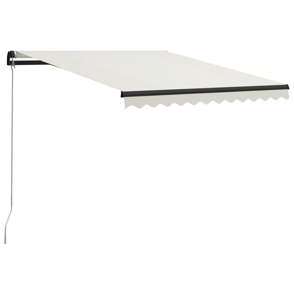 Markis manuellt infällbar med LED 300x250 cm gräddvit