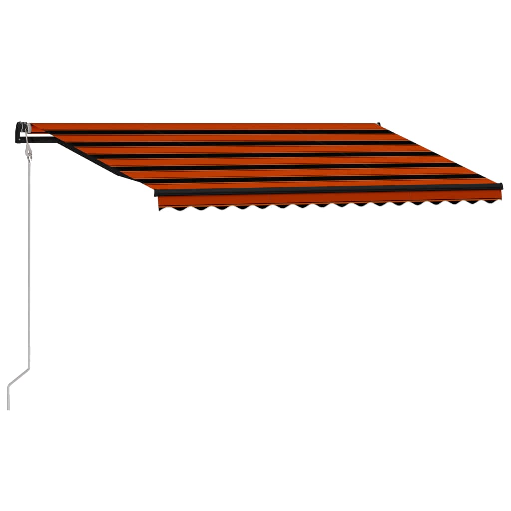 Markis automatiskt infällbar 400x300 cm orange och brun