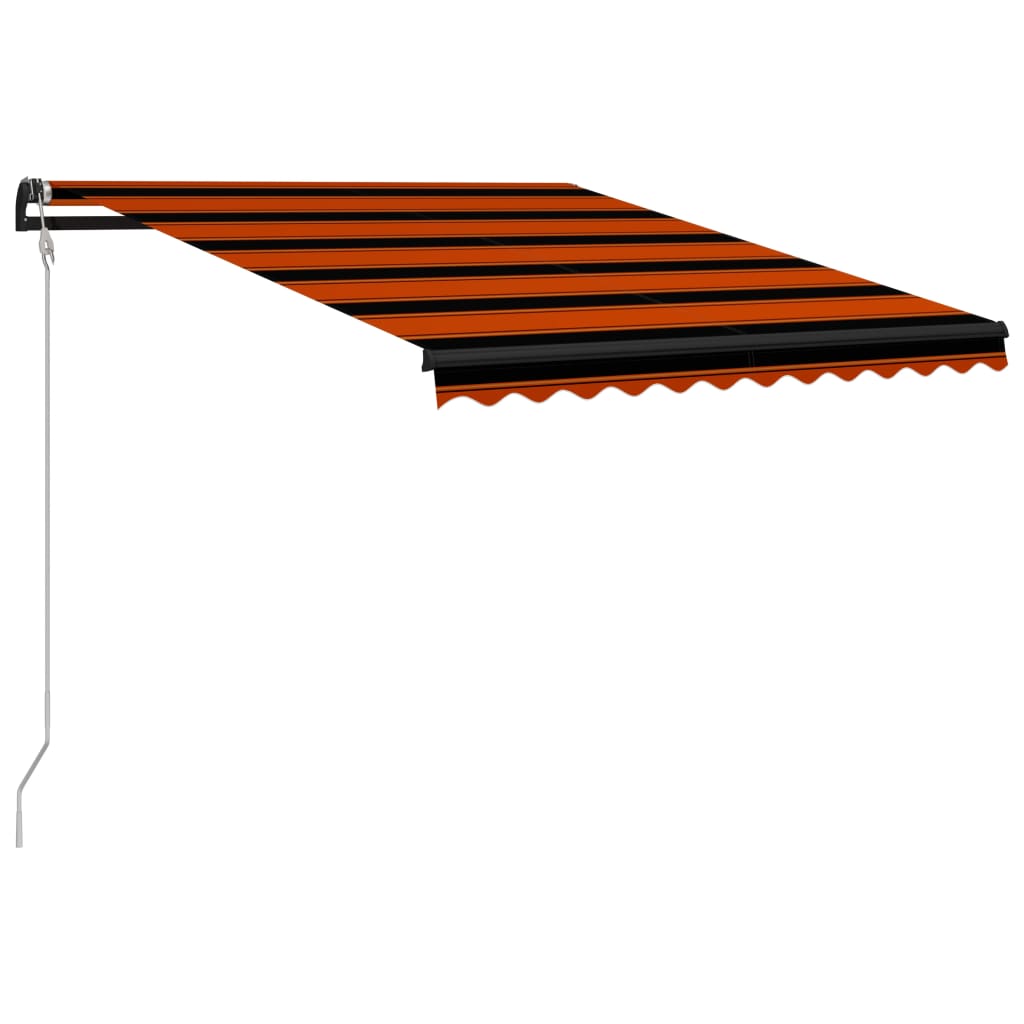 Infällbar markis med vindsensor & LED 300x250 cm orange & brun