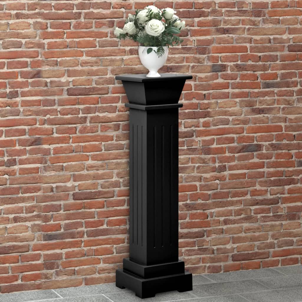 Klassisk blompelare svart 17x17x66 cm MDF