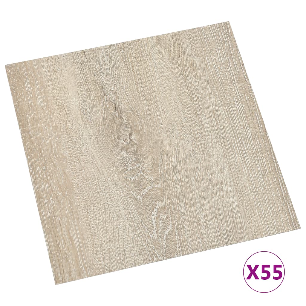 vidaXL Självhäftande golvplankor 55 st PVC 5,11 m² beige