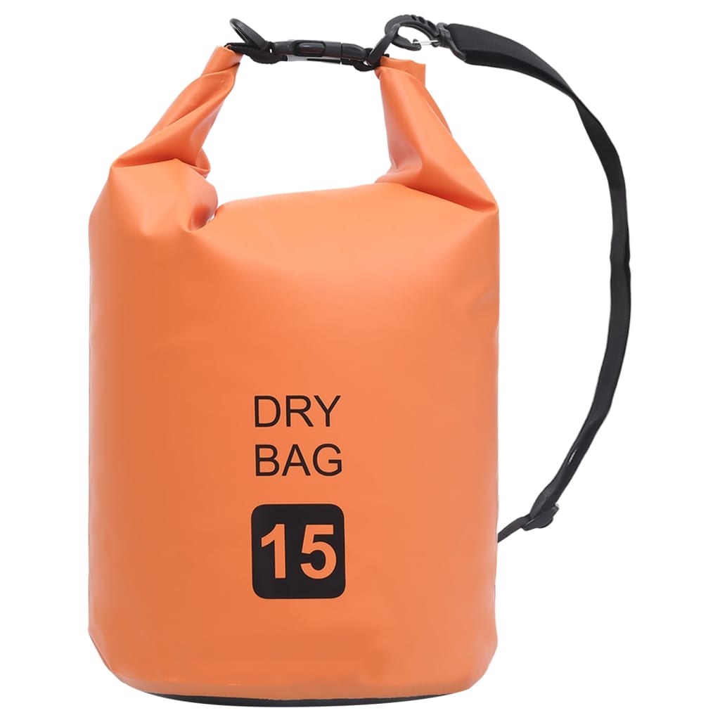 Vattentät packpåse orange 15 L PVC