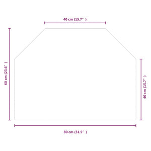 Glasskiva för öppen spis sexkantig 80x60 cm - njoyroom