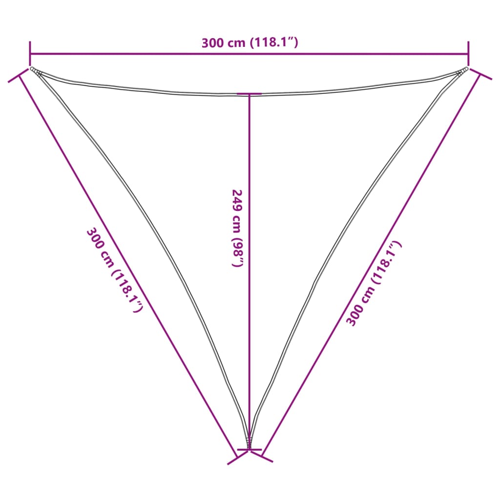 Solsegel oxfordtyg trekantigt 3x3x3 m antracit - njoyroom