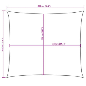 Solsegel oxfordtyg rektangulärt 2x2,5 m gräddvit - njoyroom