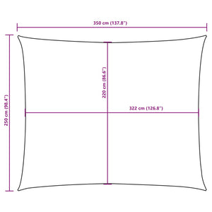 Solsegel oxfordtyg rektangulärt 2,5x3,5 m gräddvit - njoyroom