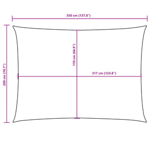 Solsegel oxfordtyg rektangulärt 2x3,5 m vit - njoyroom
