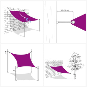 Solsegel oxfordtyg rektangulärt 2,5x3,5 m vit - njoyroom