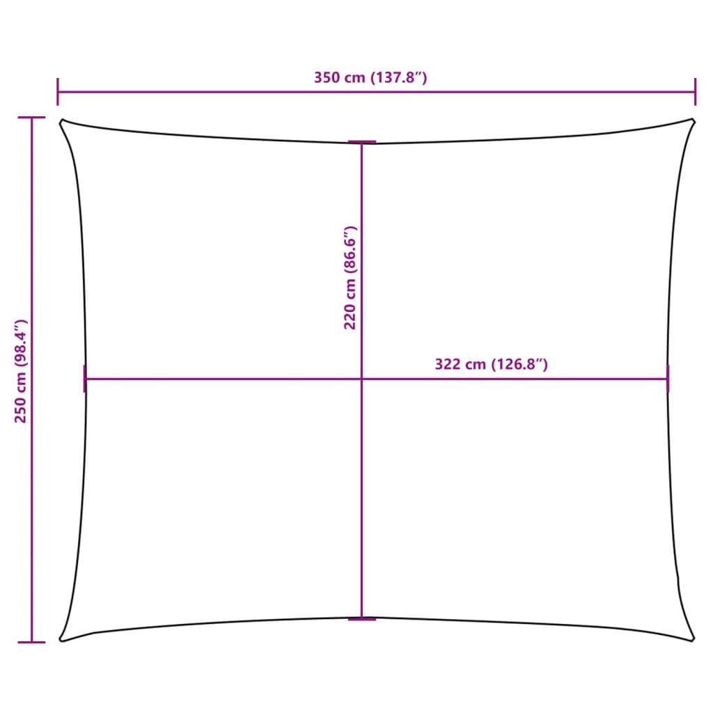 Solsegel oxfordtyg rektangulärt 2,5x3,5 m vit - njoyroom