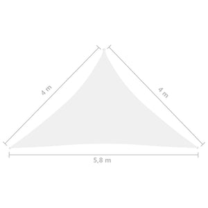 Solsegel oxfordtyg trekantigt 4x4x5,8 m vit - njoyroom