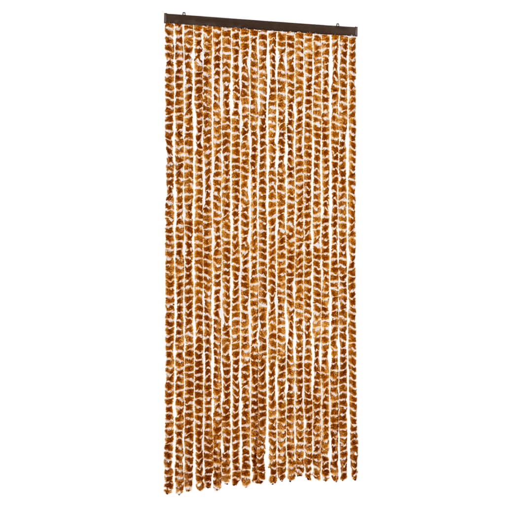 Insektsdraperi ockra och vit 90x220 cm chenille