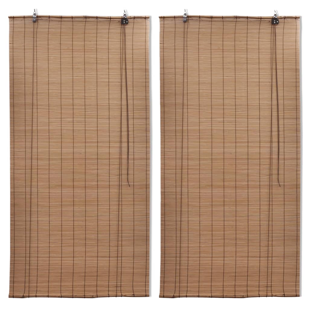 Rullgardin bambu 2 st 80 x 160 cm brun