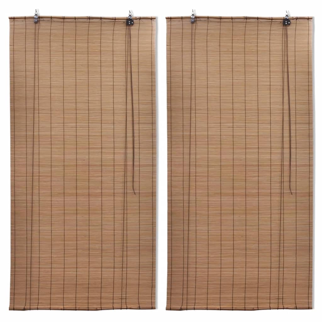 Rullgardin bambu 2 st 100 x 160 cm brun