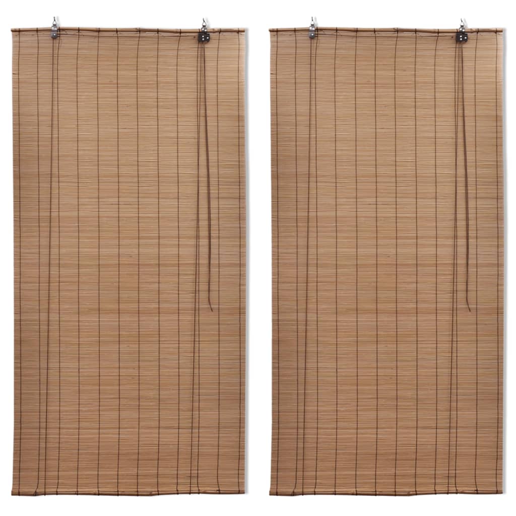 Rullgardin bambu 2 st 120 x 220 cm brun