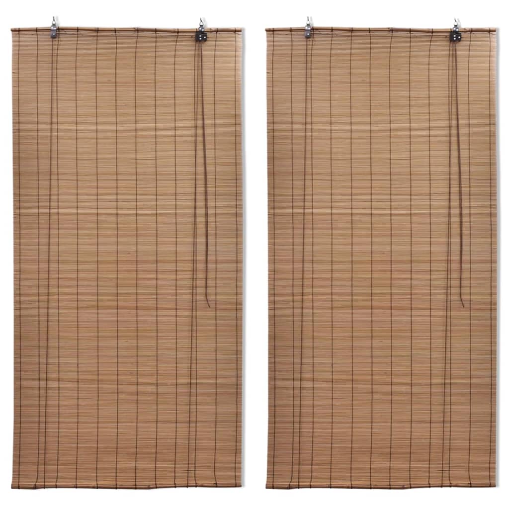 Rullgardin bambu 2 st 150 x 220 cm brun