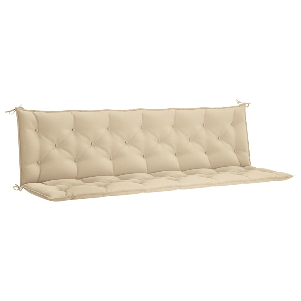 Bänkdyna för trädgården beige 200x(50+50)x7 cm oxfordtyg