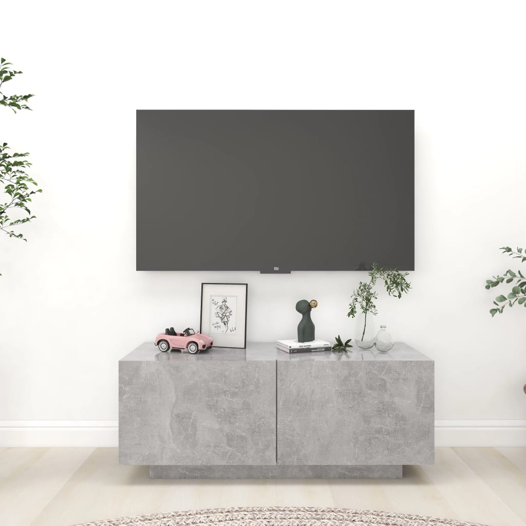 Tv-bänk betonggrå 100x35x40 cm konstruerat trä