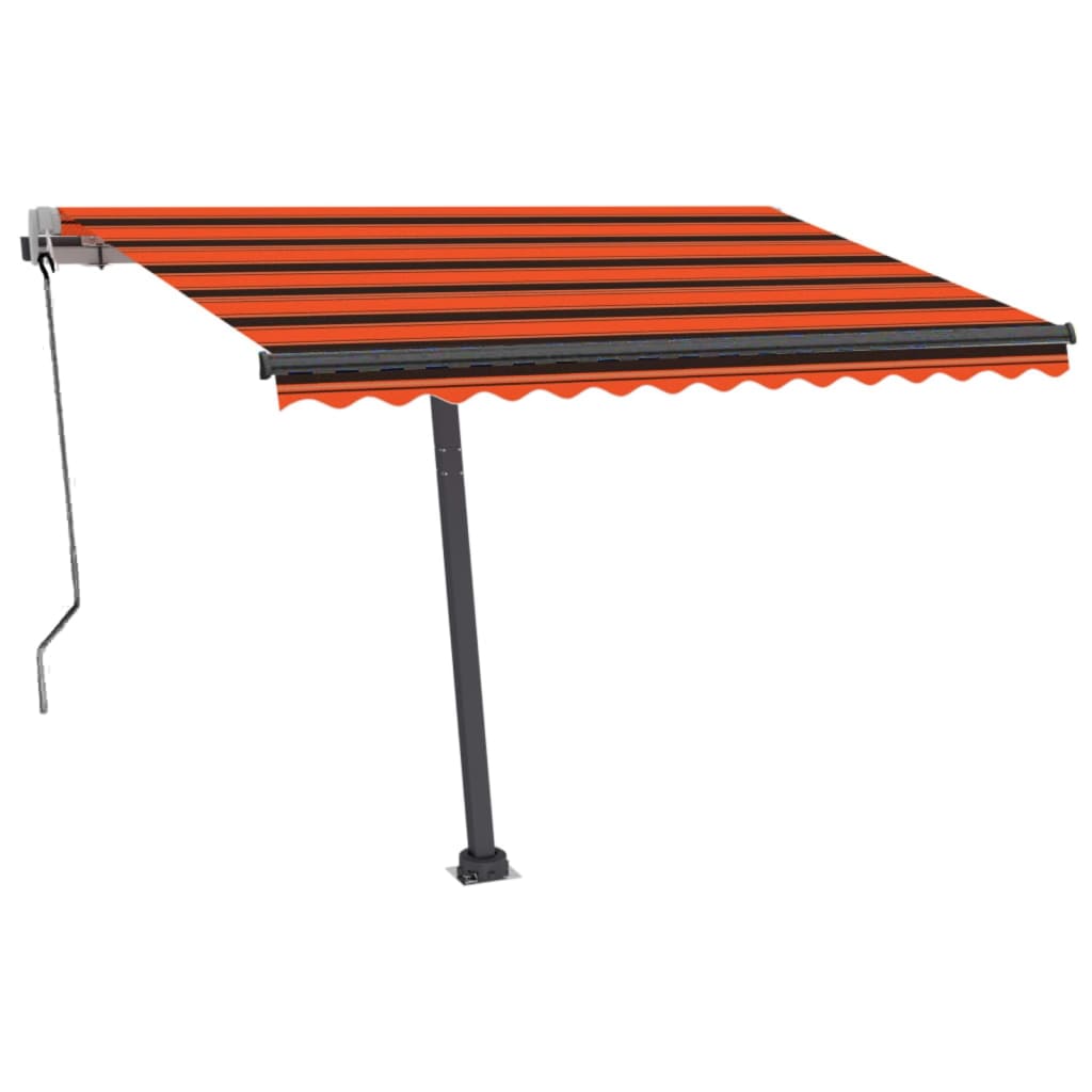 Automatisk markis med vindsensor & LED 300x250 cm orange/brun