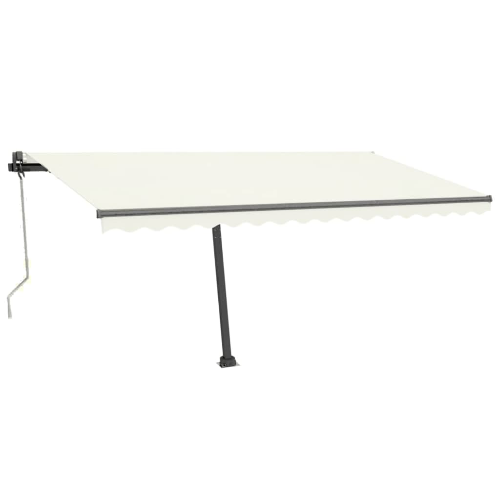 Automatisk markis fristående 400x350 cm gräddvit